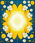 Golden Sunflower Burst Floral Pattern Rug