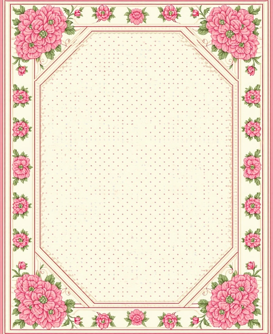 Floral Vintage Polka Dot Accent Rug