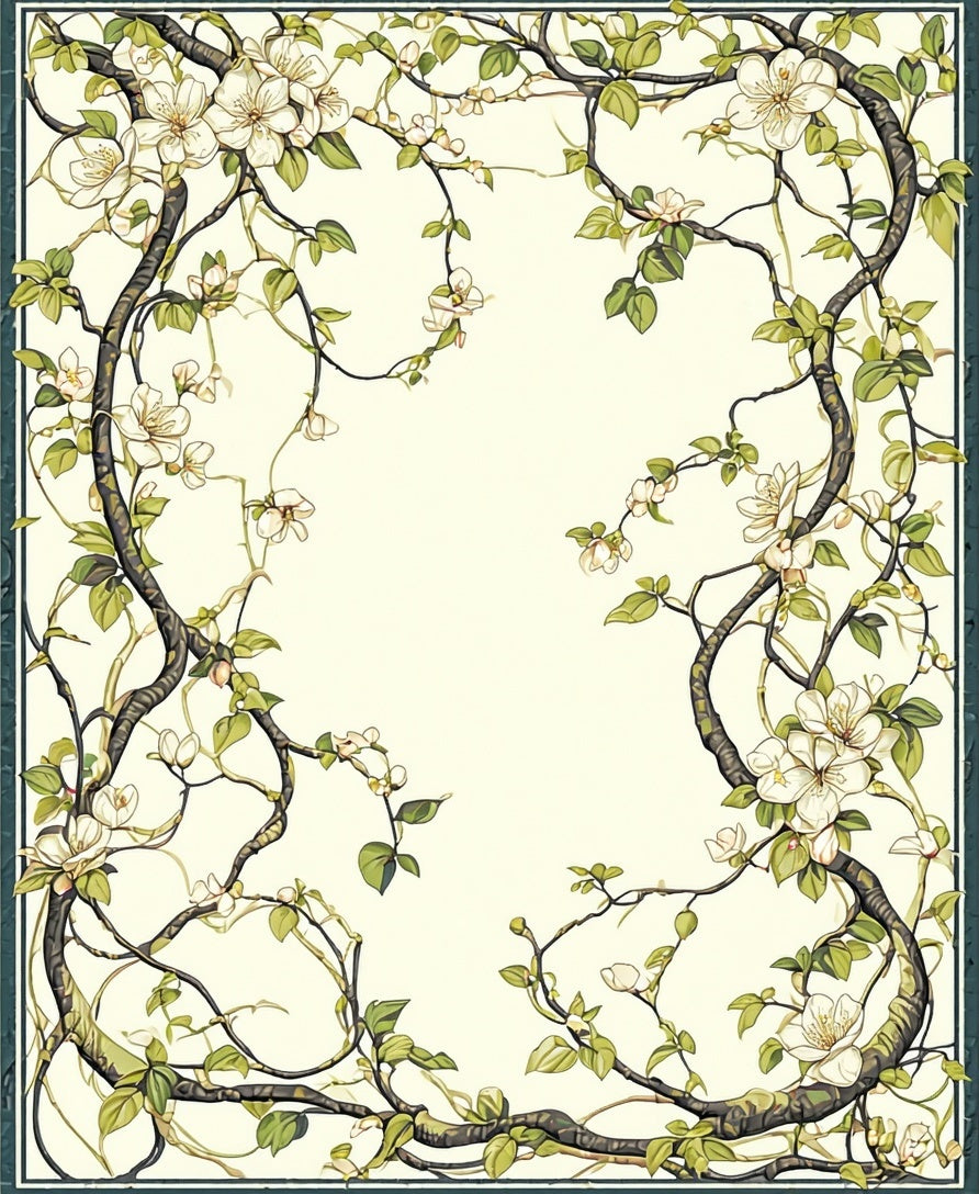 Botanical Flourish Vine and Blossom Rug