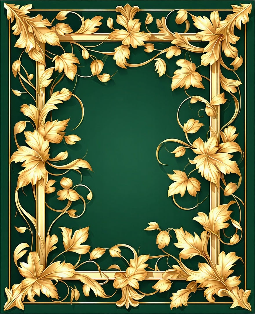 Gilded Floral Vines Edge Pattern Rug