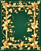 Gilded Floral Vines Edge Pattern Rug