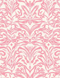 Damask Style Pink and Cream Pattern Rug