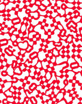 Bold Red Interlaced Cross Pattern Rug