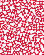 Bold Red Interlaced Cross Pattern Rug