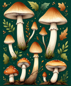 Whimsical Mushroom Forest Pattern Rug