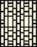 Black White Rectangular Grid Pattern Rug
