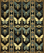 Ornate Moth Geometric Pattern Rug