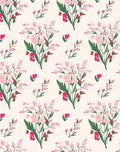 Floral Bouquet Pattern Vivid Pink Rug