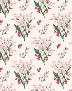 Floral Bouquet Pattern Vivid Pink Rug