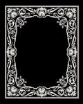 Ornate Floral Scroll Border Design Rug