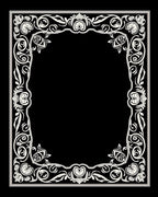 Ornate Floral Scroll Border Design Rug