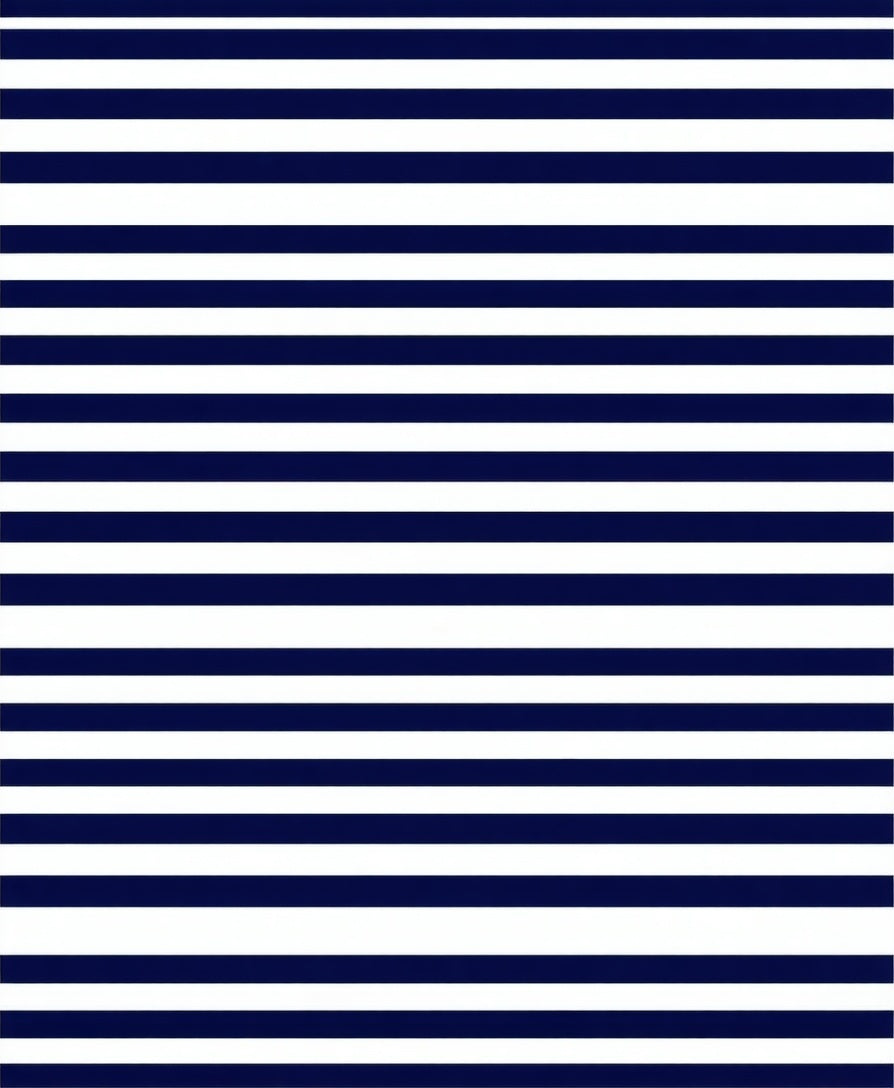 Classic Navy White Stripe Pattern Rug