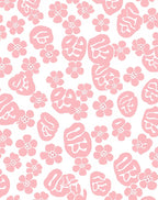 Pink Abstract Floral Pattern Rug