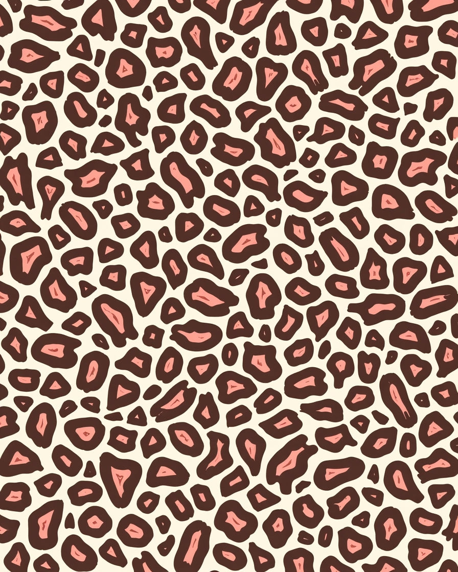 Pink Brown Spots Animal Print Rug