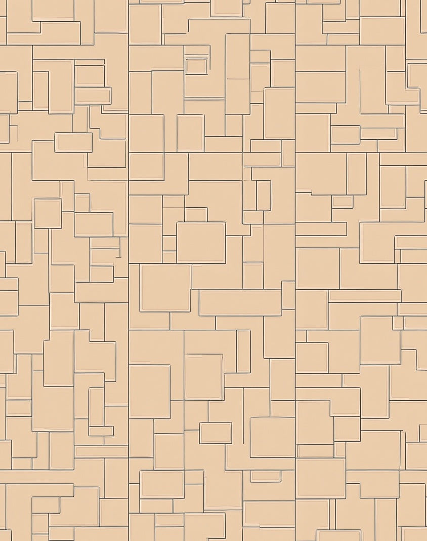 Geometric Tan And Black Abstract Pattern Rug