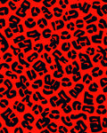 Bold Red Black Animal Print Design Rug
