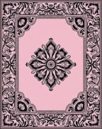 Elegant Floral Scrollwork Medallion Rug