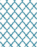 Teal Arabesque Patterned Rug