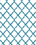 Teal Arabesque Patterned Rug