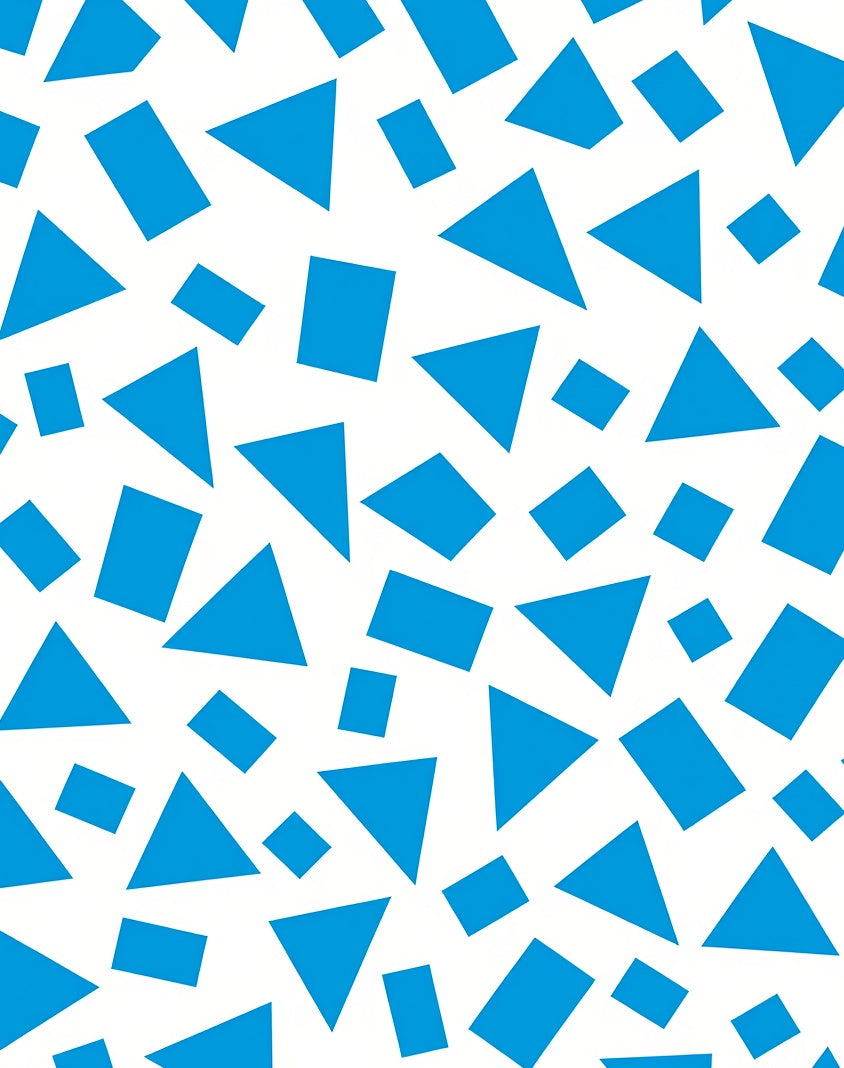 Bright Blue Geometric Shapes Assemblage Rug