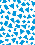Bright Blue Geometric Shapes Assemblage Rug