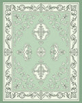 Classic Scrollwork Emerald Border Design Rug