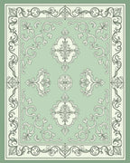 Classic Scrollwork Emerald Border Design Rug