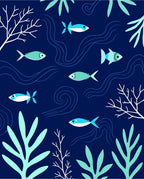 Oceanic Fish And Coral Pattern Rug