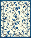 Classic Blue floral Vine Pattern Rug
