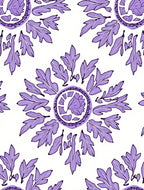 Purple Floral Medallion Pattern Rug