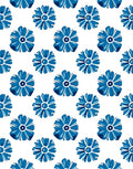 Vibrant Blue Floral Pattern Rug