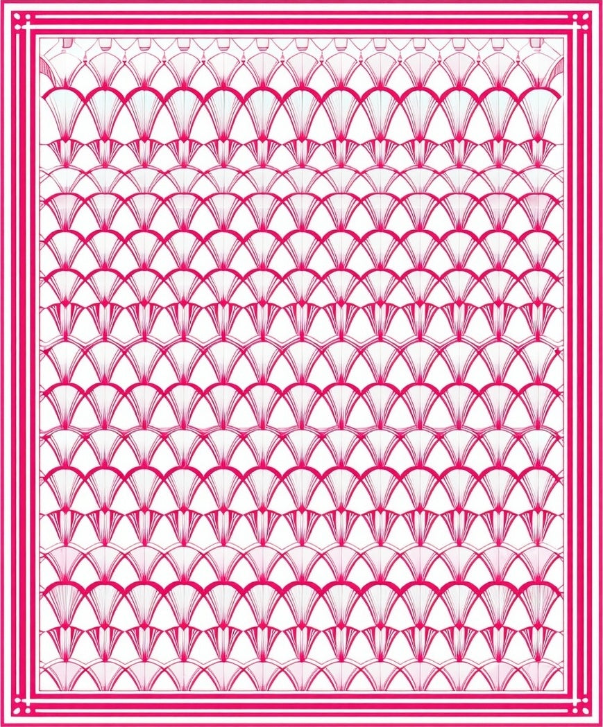 Art Deco Pink Scallop Pattern Rug