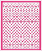 Art Deco Pink Scallop Pattern Rug