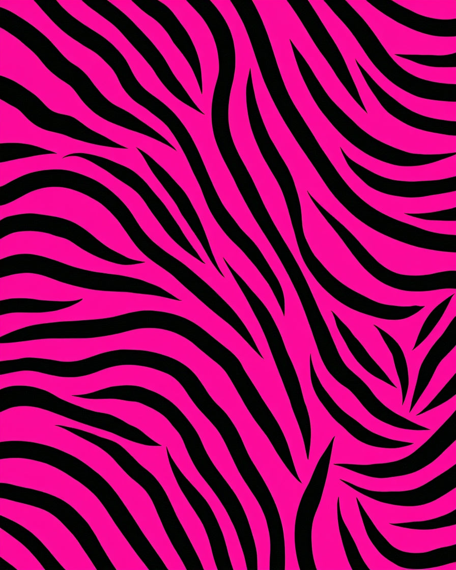 Bright Pink Zebra Abstract Design Rug
