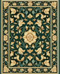 Classic Floral Motif Emerald Rug