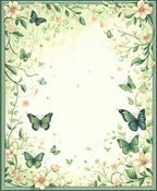 Springtime Floral Butterfly Garden Rug