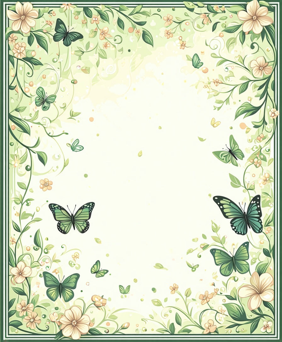 Springtime Floral Butterfly Garden Rug