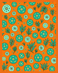 Retro Circular Floral Leaf Pattern Rug