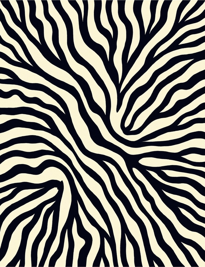 Bold Zebra Striped Warm Hues Rug
