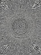 Abstract Black White Concentric Pattern Rug