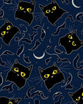 Whimsical Black Cat Night Theme Rug