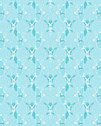 Ice Blue Geometric Symmetry Rug