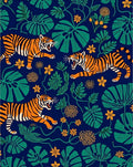 Wild Tigers In Tropical Jungle Rug