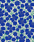Vibrant Blue Floral Pattern Rug