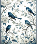 Blue Birds and Floral Branches Design Rug