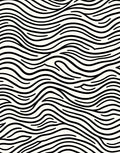 Abstract Wavy Black White Stripes Rug