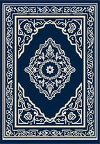 Ornate Blue Cream Medallion Rug