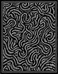 Abstract Woven Organic Black White Design Rug