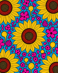 Bold Sunflower Flower Pattern Rug