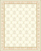 Delicate Floral Lattice Border Rug